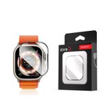 Zore Apple İle Uyumlu Watch Ultra 49mm ALM-01 Metal Çerçeveli Ekran Koruyucu, Siyah