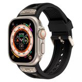 Zore Apple İle Uyumlu Watch Ultra 49Mm Krd-117 Hava Alabilen Delikli Metal Süslemeli Desenli Silikon Kordon