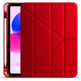 Zore Apple iPad 10.9 2022 10. Nesil Tri Folding Kalem Bölmeli Standlı - Kırmızı Kılıf