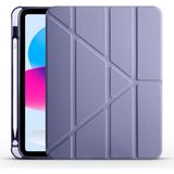 Zore Apple iPad 10.9 2022 10. Nesil Tri Folding Kalem Bölmeli Standlı - Mor Kılıf