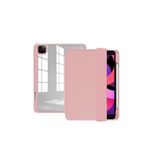 Zore Apple iPad Pro 12.9 2022 M2 Uyumlu Pembe Nort Arkası Şeffaf Standlı Kılıf