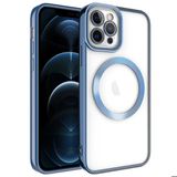 Zore Apple iPhone 11 Pro Max Uyumlu Magsafe Wireless Şarj Özellikli Setro Silikon Mavi Cep Telefonu Kılıfı
