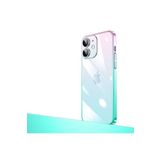 Zore Apple iPhone 12 Pro Max Uyumlu Parlak Renk Geçişli Kamera Korumalı Senkron Kapak Pembe Mavi Cep Telefonu Kılıfı