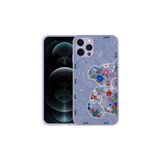 Zore Apple iPhone 13 Pro Uyumlu Lilac Bear Desenli Sert Silikon Mumila Kapak Kılıf