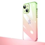 Zore Apple iPhone 13 Uyumlu Pembe Yeşil Parlak Renk Geçişli Kamera Korumalı Senkron Kapak Kılıf