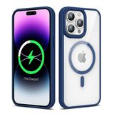 Zore Apple iPhone 14 Pro Uyumlu Lacivert Magsafe Wireless Şarj Özellikli Silikon Ege Kapak Kılıf