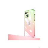 Zore Apple iPhone 14 Uyumlu Pembe Yeşil Parlak Renk Geçişli Kamera Korumalı Senkron Kapak Kılıf