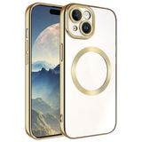 Zore Apple iPhone 15 Plus Uyumlu Gold Magsafe Wireless Şarj Özellikli Setro Silikon Kılıf