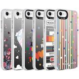 Zore Apple iPhone 8 Desenli Silver Sert Kapak Kılıf