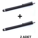ZORE Dokunmatik Kalem Universal Stylus Kalem Kapasitif Tüm Ekranlarla Uyumlu Hassas Dokunmatik Kalem Siyah 2 adet