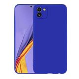 Zore Galaxy ile uyumlu A03 Kılıf Zore Premier Silikon Kapak Saks Mavi