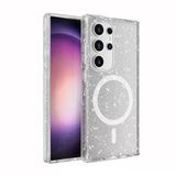 Zore Galaxy İle Uyumlu S24 Ultra Kılıf M-Safe Şarj Özellikli Parlayan Simli Saydam Renkli Allstar Kapak