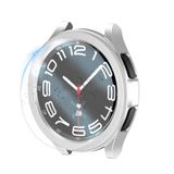 Zore Galaxy İle Uyumlu Watch 6 Classic 47mm Sert PC Kasa ve Ekran Koruyucu Watch Gard 29, Beyaz