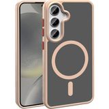 Zore Galaxy S25 Plus Kılıf M-Safe Şarj Özellikli Mat Arka Yüzey Ata Sio Kapak - Rose Gold - Altın