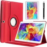 ZORE Galaxy Tab 4 10.1 T530 Zore Dönebilen Standlı Tablet Kılıfı - Kırmızı