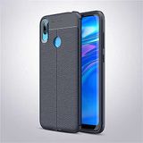 Zore Huawei Y7 ile Uyumlu Prime 2019 Kılıf Niss Deri Görünümlü Silikon Lacivert