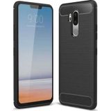 Zore LG G7 Room Arka Karbon Siyah Silikon Kapak Kılıf