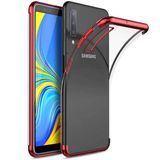 Zore Samsung Galaxy A7 2018 Dört Köşeli Lazer Kırmızı Cep Telefonu ile uyumlu Kılıfı