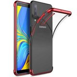 ZORE Samsung Galaxy A7 2018 Glitter Silikon Kılıf - Kırmızı