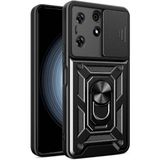 ZORE Tecno Spark 10 Pro Kılıf Magnetik Standlı Kamera Korumalı Zore Sürgülü Vega KAPAK-SIYAH-868043671384
