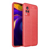 Zore Vivo V21 Niss Deri Desenli Silikon Cep Telefonu Kılıfı