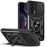 Zore Xiaomi İle Uyumlu Poco F5 Pro Kılıf Magnetik Standlı Kamera Korumalı Sürgülü Vega Kapak
