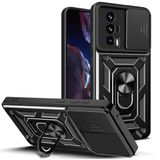 Zore Xiaomi ile uyumlu Poco F5 Pro Kılıf Magnetik Standlı Kamera Korumalı Zore Sürgülü Vega Kapak Siyah