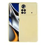 Zore Xiaomi ile uyumlu Poco M4 Pro 4G Kılıf Zore Premier Silikon Kapak Gold