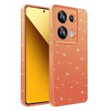 Zore Xiaomi ile uyumlu Redmi Note 13 Pro 4G Kılıf Kamera Korumalı Simli Lüks Zore Koton Kapak Turuncu