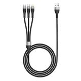 Zore Zr-43 3in1 Usb-A To Lightning – Type-C – Micro Şarj ve Data Kablosu 20W 1.5m - Siyah