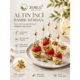 Zorlu Ekolojik Ürünler Yılbaşı Bambu Altın Inci Kürdan 12 cm 100 Adet