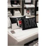 Zorluteks Lisanslı BJK Siyah Beyaz Taraftar Desenli Out Yastık Kılıfı - 50x70 cm (Tekli)