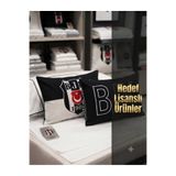 Zorluteks Lisanslı BJK Siyah Beyaz Taraftar Desenli Out Yastık Kılıfı - 50x70 cm (Tekli)