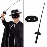 Zorro Kostüm Plastik Aksesuar Seti – Maske ve Kılıç (67 cm)