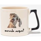 Zorunda Mıyım? Eğlenceli Hediyelik Baskılı Siyah Kulplu Modern Seramik Kupa