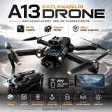 Zorvix Tech A13 Katlanabilir Drone 4K Hd Kamera Akıllı Engel Algılama Fırçasız Motorlu - Siyah