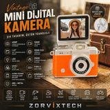 Zorvix Tech Mini Dijital Kamera 48MP 1080P Video Açılır Ekran Vintage Tasarım Taşınabilir Kamera - Turuncu
