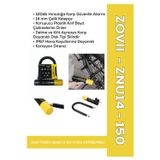 Zovıı Znu14-150| Sarı 120 Db Alarmlı Motosiklet U Kilidi - 14 Mm Çelik, Korozyon Dirençli, Ip67