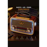 zozoya Kişiye Özel Nostalji Solar Güneş Enerjili Ledli Fenerli Bluetooth Radyo
