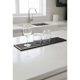 ZQ Polimer 40x12 Cm Kauçuk Bar Mat, Bulaşık Kurutma Matı, Tencere Altlığı, Cam Kenarı Saksı Altlığı Siyah