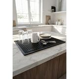 ZQ Polimer 45x27 Cm Kauçuk Bar Mat, Bulaşık Kurutma Matı, Tencere Altlığı, Cam Kenarı Saksı Altlığı Siyah