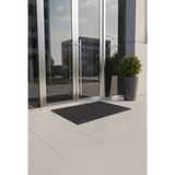 ZQ Polimer 60x80 cm Kaymaz Taban Kauçuk Dış Mekan Paspası, Kauçuk Kapı Önü Paspası 60x80 Cm Channel Mat Siyah
