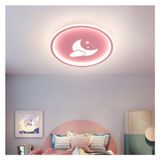 Zr Aydınlatma Ø60cm Pembe 4000k Işık, Kumandalı, Çocuk Odası, Plafonyer Avize, LED Aydınlatma,