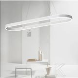 Zr Aydınlatma Beyaz Oval 120*40CM 4000k Işık Rengi, Kumandalı, LED Lamba,sarkıt Avize,modern Aydınlatma,