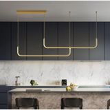 Zr Aydınlatma Gold 6500K Çift U 120CM LED Lamba,yay Sarkıt Avize,modern Aydınlatma,dekoratif - Eskitme - Gold