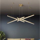 Zr Aydınlatma Gold Eskitme 4*100CM Sarkıt LED Avize, 3000K Işık, Kumandalı, Modern Sarkıt, LED Lamba, Dekoratif Avize