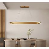 Zr Aydınlatma Gold Oval 120*40CM 4000k Işık Rengi, Kumandalı, LED Lamba,sarkıt Avize,modern Aydınlatma, - Eskitme - Gold