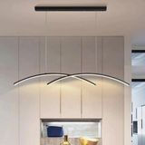 Zr Aydınlatma Siyah 120CM Sarkıt LED Avize, 4000k Işık, Kumandalı, Modern Sarkıt, LED Lamba, Dekoratif Avize