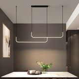 Zr Aydınlatma Siyah 3000K Çift U 120CM LED Lamba,yay Sarkıt Avize,modern Aydınlatma,dekoratif