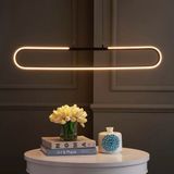 Zr Aydınlatma Siyah 3000K Elips 100CM LED Lamba,yay Sarkıt Avize,modern Aydınlatma,dekoratif